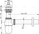 Сифон для раковины AlcaPlast ?32 цельнометаллический с водосливом 5/4" A437