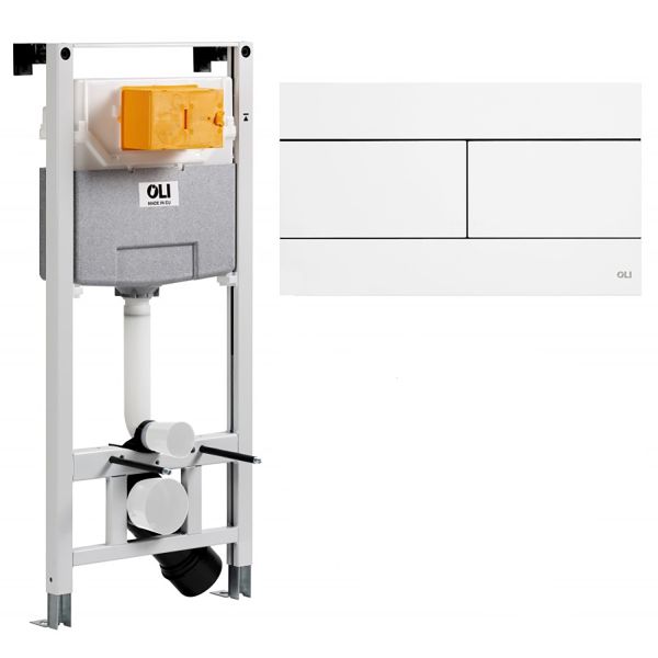 Инсталляция для подвесного унитаза OLI 120 ECO Sanitarblock mechanic 879236mSL01 панель слива Slim белый