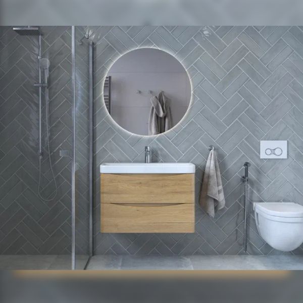 Тумба под раковину подвесная Velvex Clay tp.CLA.9595.80.2Y дуб верона, 80 см