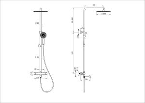 Душевая стойка Wonzon & Woghand WW-88739903-CR с термостатом хром