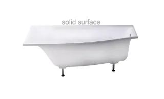 Ванна из искусственного камня Astra-Form Скат 01010082 левая 170x75 см белый матовый