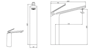 Смеситель для раковины Black&White Gravity 7204GM оружейная сталь