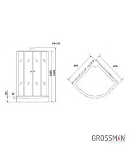 Душевая кабина Grossman GR251 90x90 см