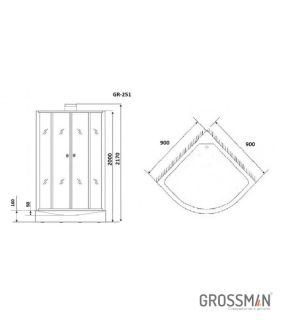 Душевая кабина Grossman GR251 90x90 см