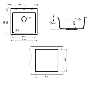 Мойка кухонная Point Арбель PN3001W 51 см  белый
