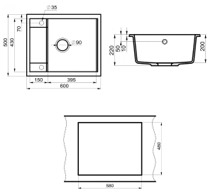 Мойка кухонная Point Римо PN3010BG 60 см светло-бежевый