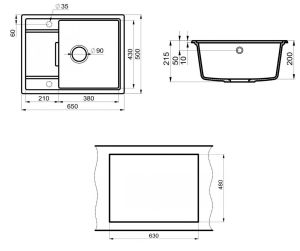 Мойка кухонная Point Стил PN3009B 65 см черный