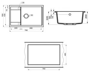 Мойка кухонная Point Велета PN3002B 78 см черный