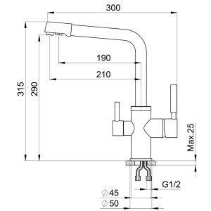 Смеситель для кухни Point PN3103B черный