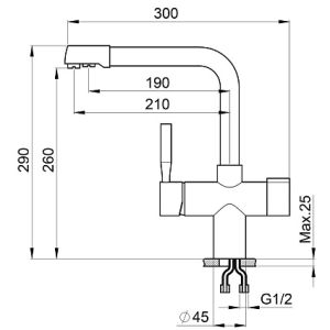 Смеситель для кухни Point PN3104GR графит