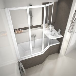 Шторка на ванну Ravak Supernova VS3 100 795P0100Z1 Transparent профиль белый