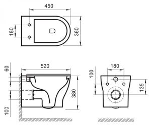 Унитаз подвесной BelBagno Kraft BB064CHR