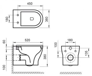 Унитаз подвесной BelBagno Kraft BB064CHR Унитаз подвесной BelBagno Kraft BB064CHR