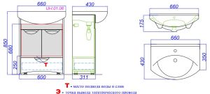 Тумба под раковину Aqwella Ультра Люкс 65 Ul-l.01.06