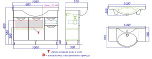 Тумба под раковину Aqwella ЭкоЛайн 100 Eco-L.01.10 (нов ECOL0110)