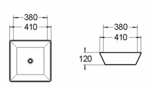 Раковина накладная SantiLine SL-1004 38см белый