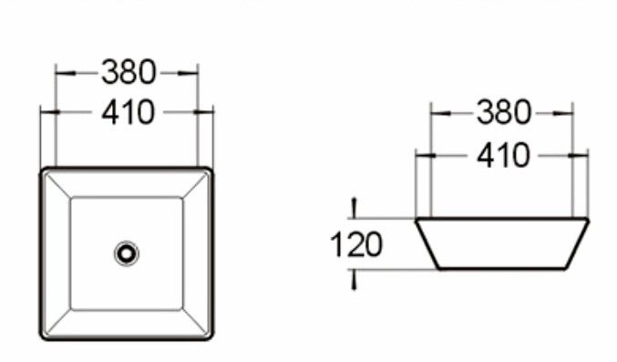 Раковина накладная SantiLine SL-1004 38см белый