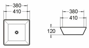 Раковина накладная SantiLine SL-1014 41см белый
