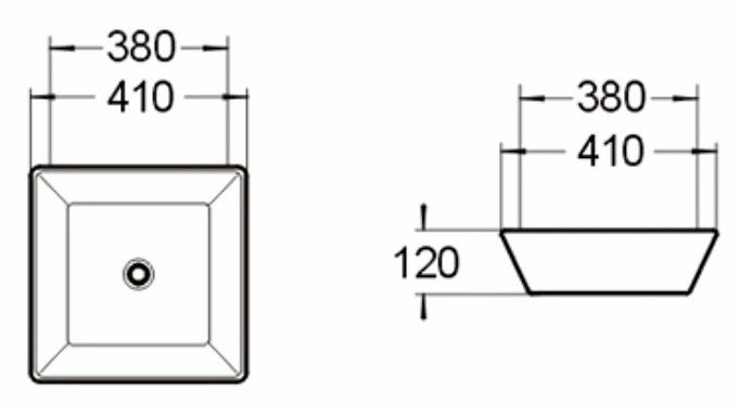 Раковина накладная SantiLine SL-1014 41см белый