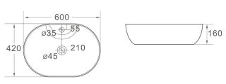 Раковина накладная SantiLine SL-1023 60см белый