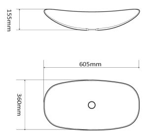 Раковина накладная SantiLine SL-1025 60см белый