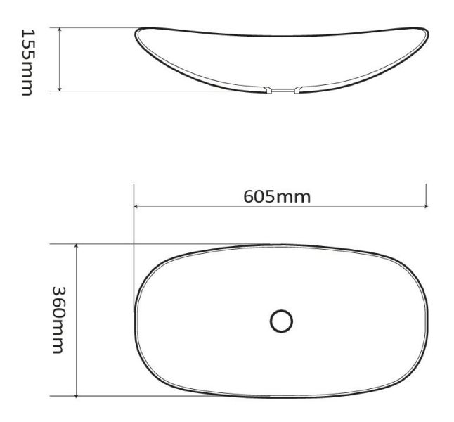 Раковина накладная SantiLine SL-1025 60см белый