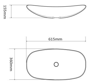 Раковина накладная SantiLine SL-1025МВ 61см чёрный матовый