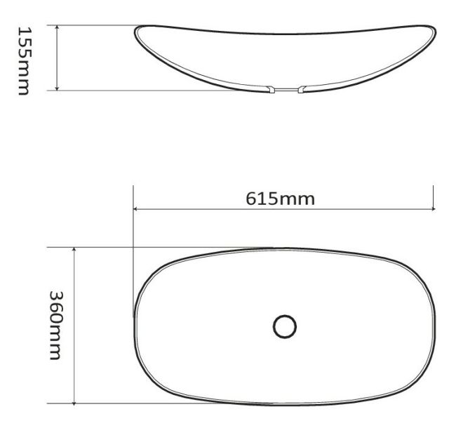 Раковина накладная SantiLine SL-1025МВ 61см чёрный матовый