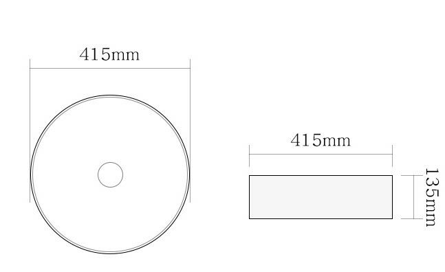 Раковина накладная SantiLine SL-1054MB 41см чёрный матовый