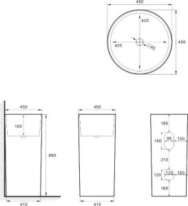 Раковина напольная SantiLine SL-4014 45см белый