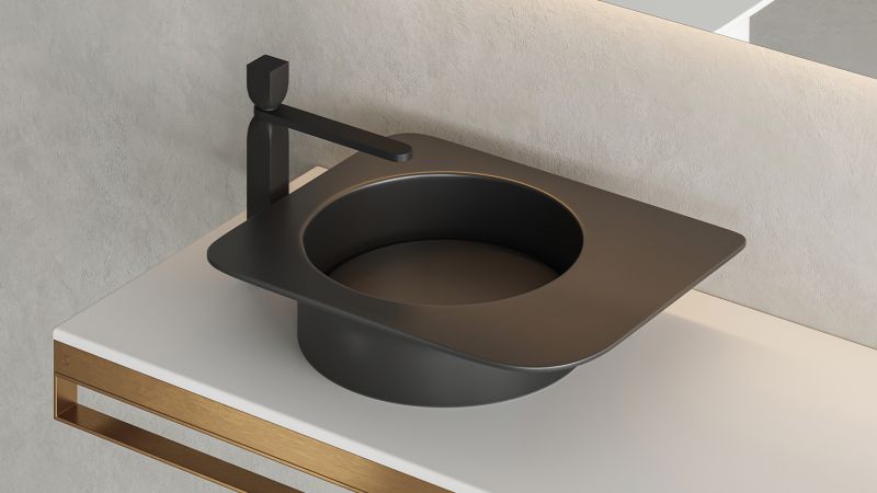 Накладная раковина Salini Ninfea 02 S-Stone 110521MRF 54см RAL полностью