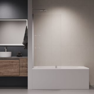 Шторка на ванну RGW SC-54 03115408-11 с полкой 80 см профиль хром стекло прозрачное