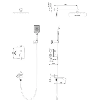 Душевой комплект Wonzon & Woghand Flex WW-88939072-CR хром