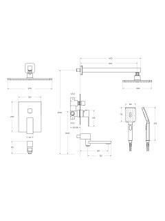 Душевой комплект Cezares Движение (Slider) SLIDER-VDSET-GM оружейная сталь