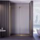 Душевая дверь Veconi Premium Trento PTDW-50G, 1400x2000, брашированное золото, стекло прозрачное