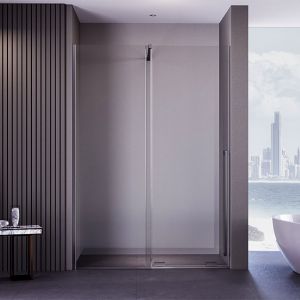 Душевая дверь Veconi Premium Trento PTDW-50GR, 1500x2000, брашированный графит, стекло прозрачное
