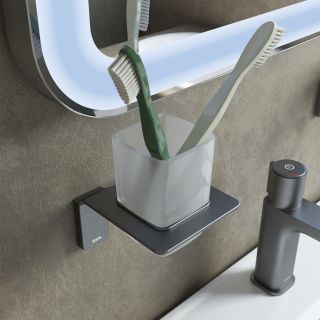 Стакан IDDIS Slide подвесной графит SLIGMG1i45 Стакан IDDIS Slide подвесной графит SLIGMG1i45