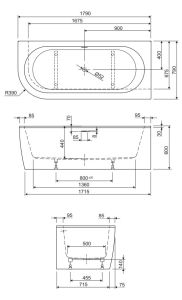 Акриловая ванна Cezares Slim Corner правая 179x79см белый SLIM CORNER-180-80-60-R-W37-SET