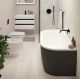Акриловая ванна Cezares Slim Wall 180x80см чёрный SLIM WALL-180-80-60-NERO-SET