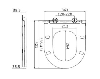 Крышка для унитаза Am.Pm Spirit C707857WH slim с микролифтом