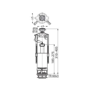 Сливной механизм AlcaPlast со стоп-кнопкой A2000-CHROM Сливной механизм AlcaPlast со стоп-кнопкой A2000-CHROM