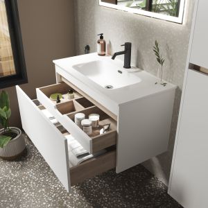 Подвесная тумба под раковину Sancos Smart SM60W 60см белый глянец