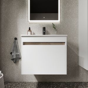 Подвесная тумба под раковину Sancos Smart SM60W 60см белый глянец