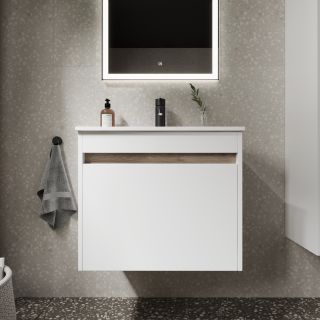 Подвесная тумба под раковину Sancos Smart SM60W 60см белый глянец