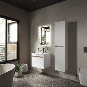 Подвесная тумба под раковину Sancos Smart SM60W 60см белый глянец