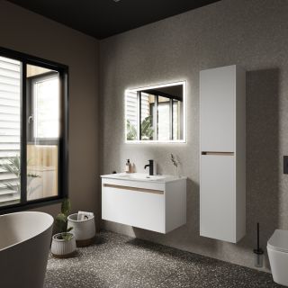 Подвесная тумба под раковину Sancos Smart SM90W 90см белый глянец