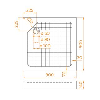 Душевой поддон RGW SMC-W 57350199-01 90x90см белый Душевой поддон RGW SMC-W 57350199-01 90x90см белый