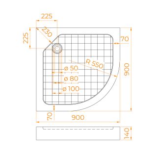 Душевой поддон RGW SMC/R W 57350499-01 90x90см белый Душевой поддон RGW SMC/R W 57350499-01 90x90см белый