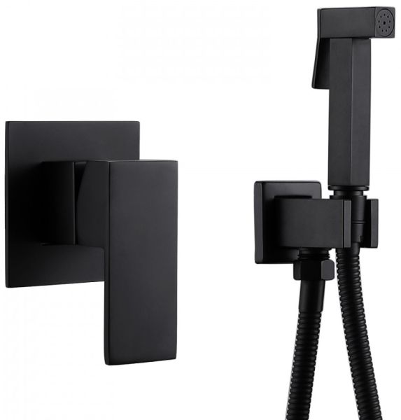 Гигиенический душ со смесителем ABBER Daheim чёрный матовый AF8225B