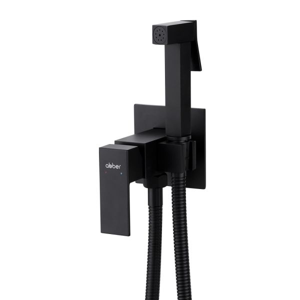 Гигиенический душ ABBER Daheim AF8226B со смесителем чёрный матовый